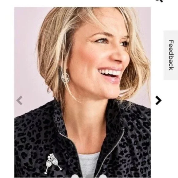 NWOT Chico's Flocked Animal Quilted Jacket - Gray and Black - Picture 2 of 5